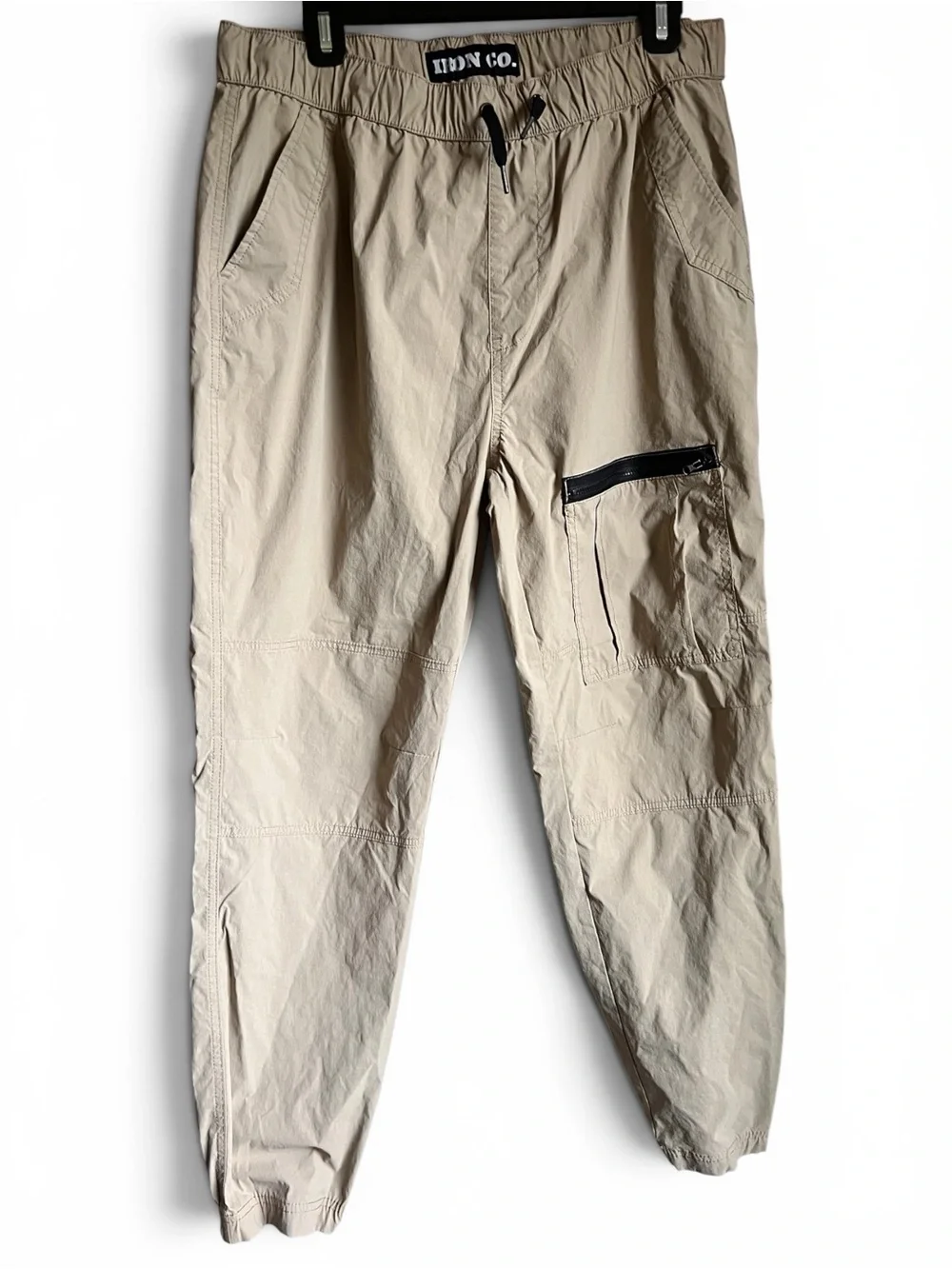 Men's Tan Water Resistant Large Gorpcore Hiking Camp Trail Drawstring Pants